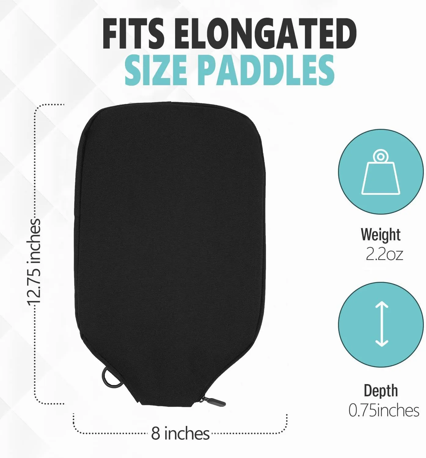 | Pickleball Paddle Sleeve | Canvas Cover with Padding and Zipper | Protective Paddle Case for Rackets | Lightweight Pickleball Holder for Storage | Cover Only | Elongated & Standard Size