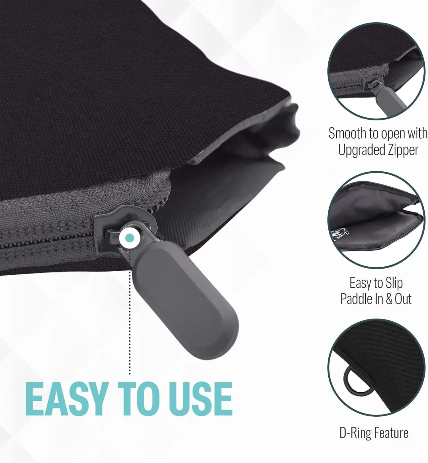 | Pickleball Paddle Sleeve | Canvas Cover with Padding and Zipper | Protective Paddle Case for Rackets | Lightweight Pickleball Holder for Storage | Cover Only | Elongated & Standard Size