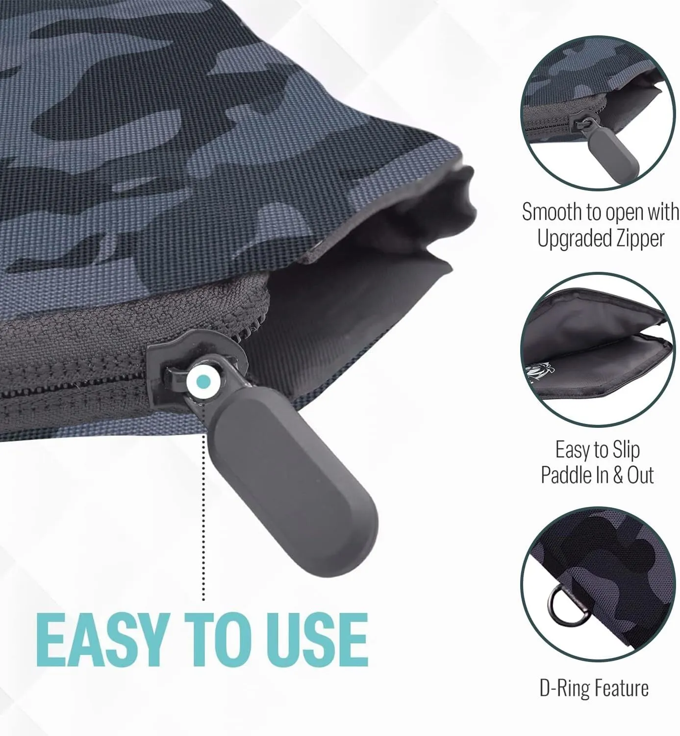 | Pickleball Paddle Sleeve | Canvas Cover with Padding and Zipper | Protective Paddle Case for Rackets | Lightweight Pickleball Holder for Storage | Cover Only | Elongated & Standard Size