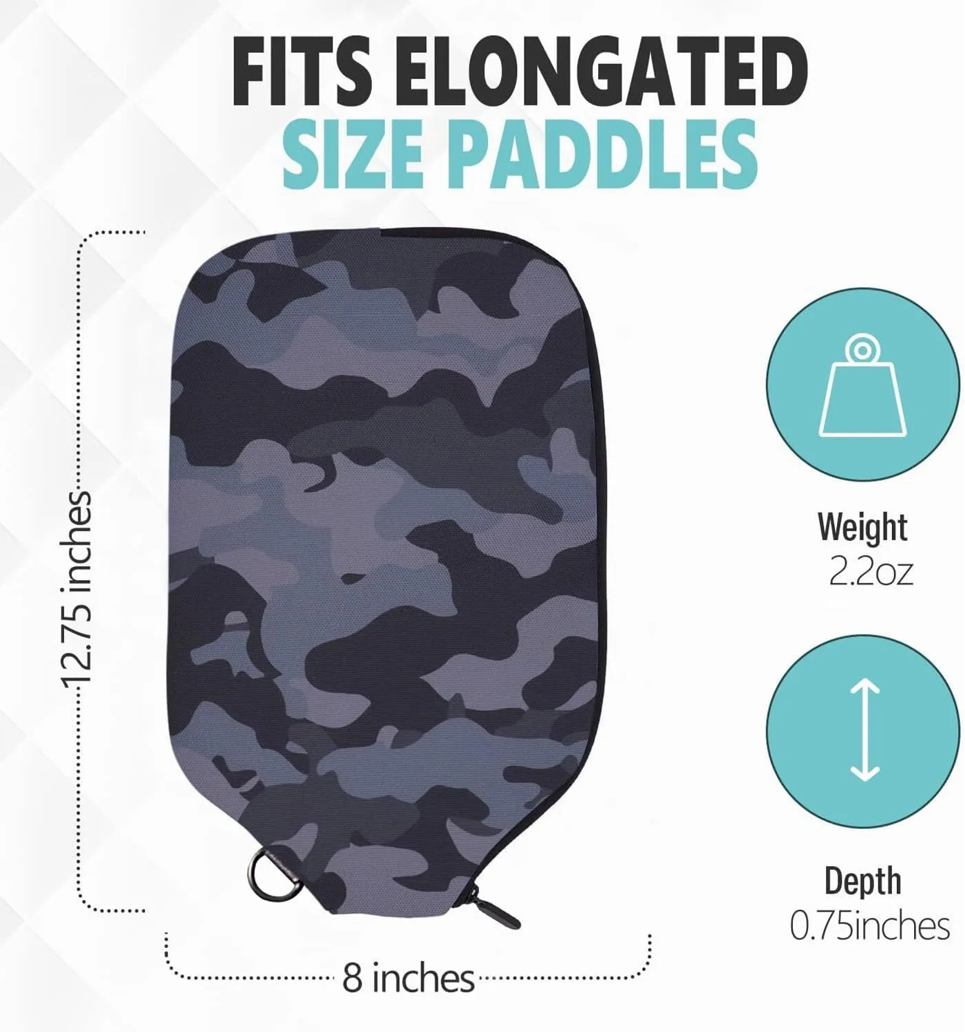 | Pickleball Paddle Sleeve | Canvas Cover with Padding and Zipper | Protective Paddle Case for Rackets | Lightweight Pickleball Holder for Storage | Cover Only | Elongated & Standard Size