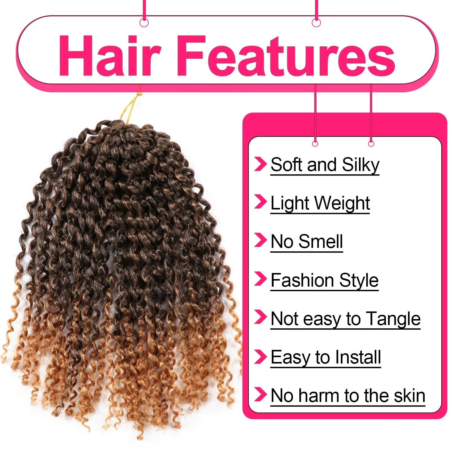 10 Inch Marlybob Crochet Hair 8Bundles Packs/lot Crochet Braids Jerry Curly Hair Extensions Ombre Synthetic Braiding Hair (8Bundles10 Inch, 1B/27#)