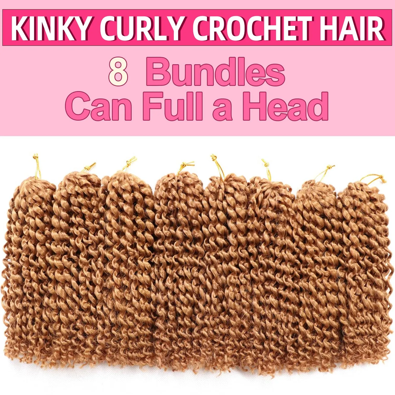 10 Inch Marlybob Crochet Hair 8Bundles Packs/lot Crochet Braids Jerry Curly Hair Extensions Ombre Synthetic Braiding Hair (8Bundles10 Inch, 27#)