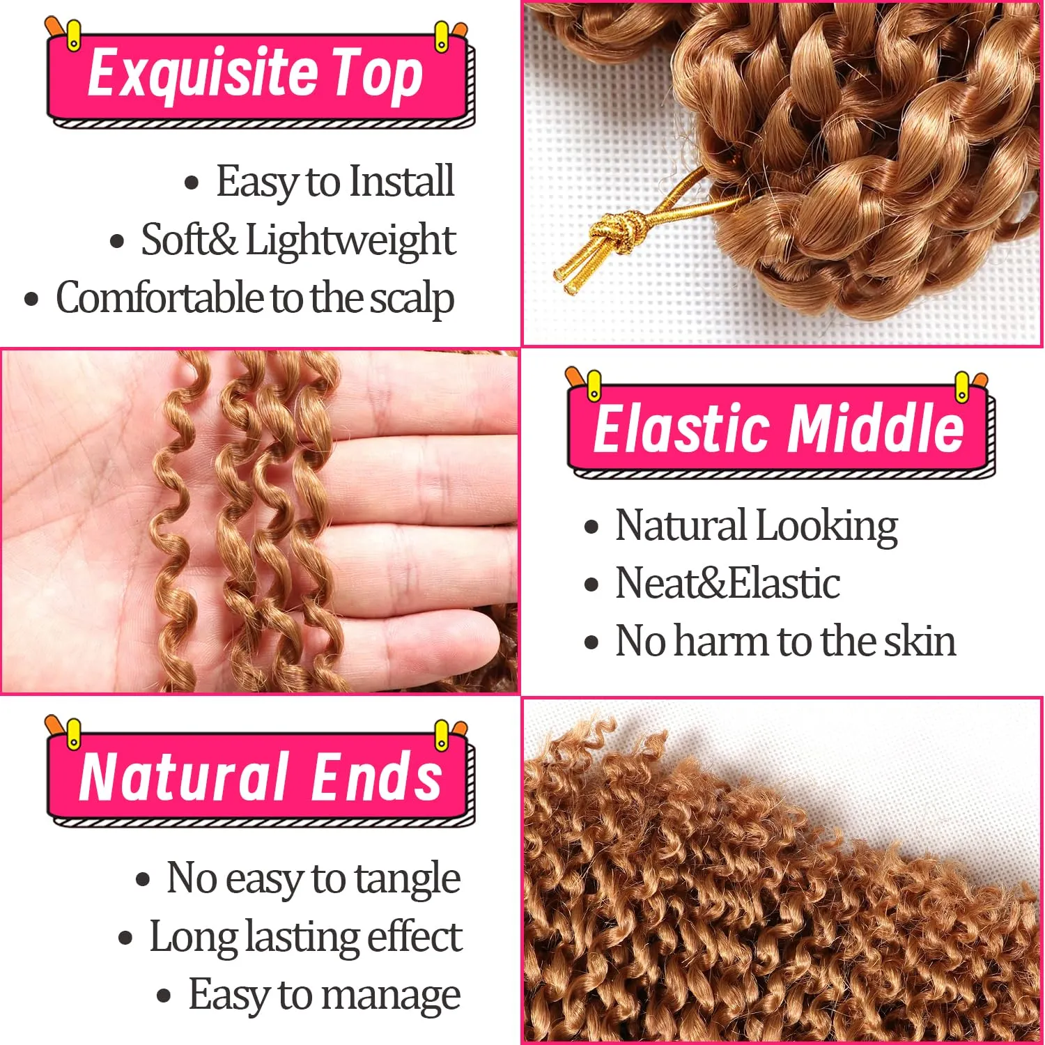 10 Inch Marlybob Crochet Hair 8Bundles Packs/lot Crochet Braids Jerry Curly Hair Extensions Ombre Synthetic Braiding Hair (8Bundles10 Inch, 27#)