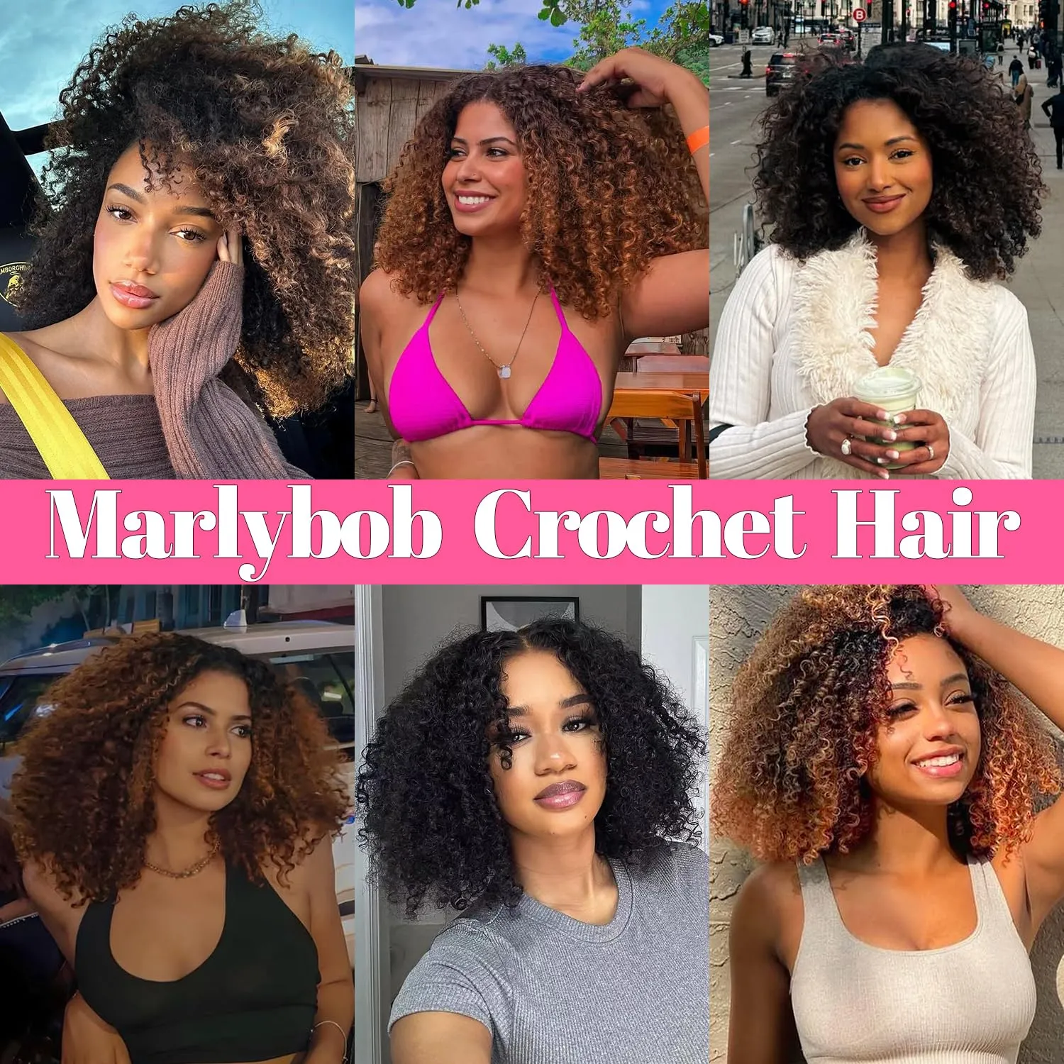 10 Inch Marlybob Crochet Hair 8Bundles Packs/lot Crochet Braids Jerry Curly Hair Extensions Ombre Synthetic Braiding Hair (8Bundles10 Inch, 27#)