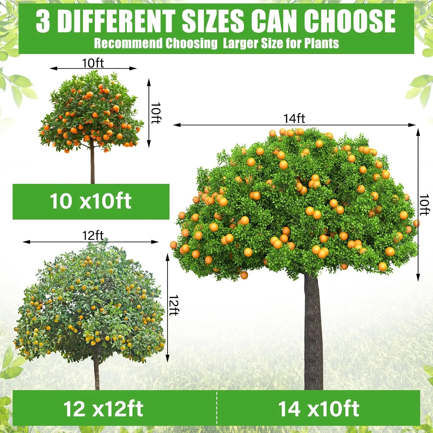 10 x 14 FT Large Fruit Tree Netting Bags Garden Plant Protector with Zipper and Drawstring Blueberry Bushes Netting Covers Plant Protection Mesh Net Bags from Insect Bug Cicada