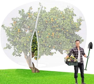 10 x 14 FT Large Fruit Tree Netting Bags Garden Plant Protector with Zipper and Drawstring Blueberry Bushes Netting Covers Plant Protection Mesh Net Bags from Insect Bug Cicada