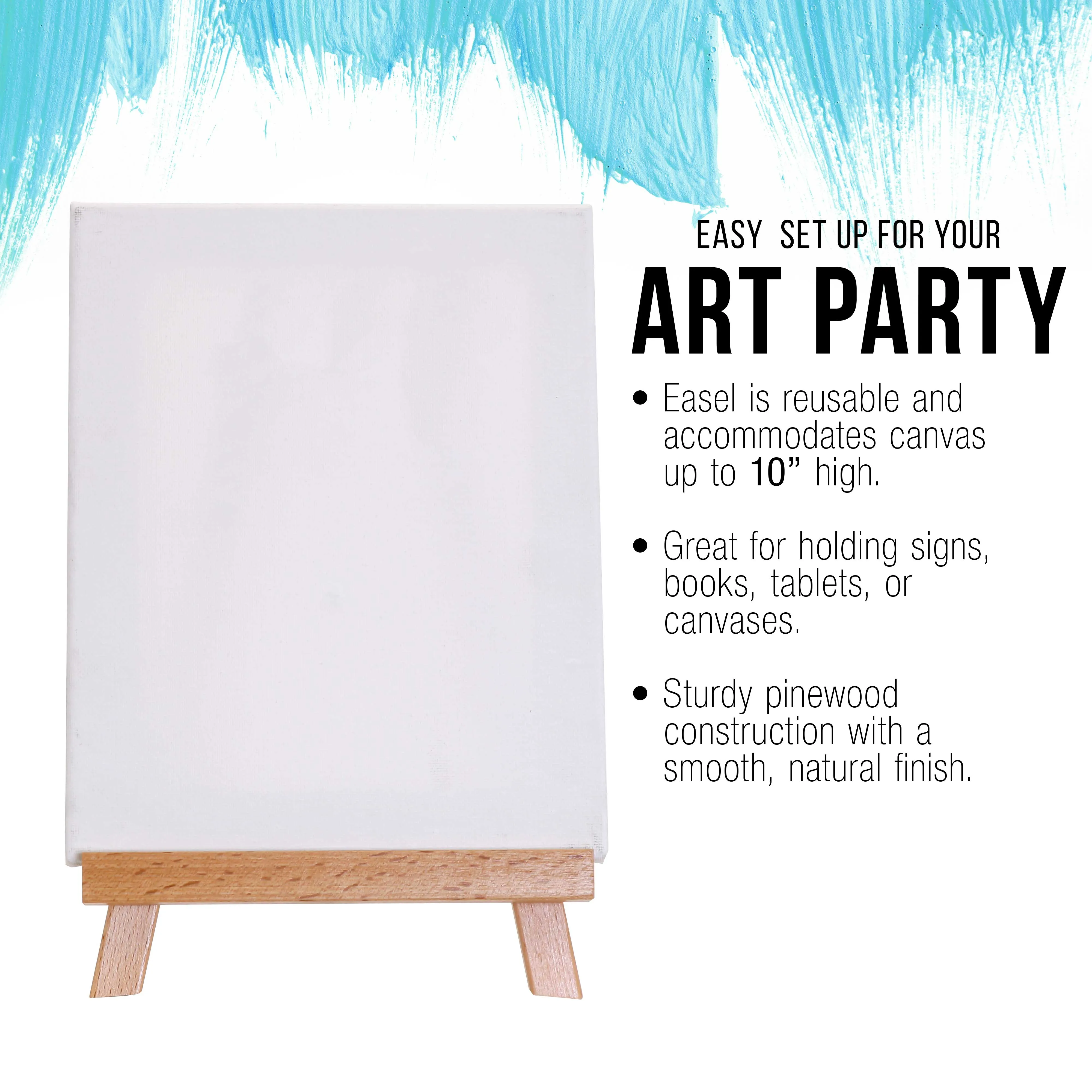 10.5" Small Tabletop Display Stand A-Frame Artist Easel, 6 Pack - Beechwood Tripod, Portable Kids Student School Painting Party Table Desktop Easel
