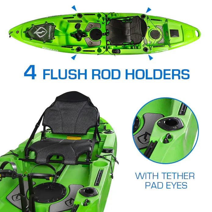 12' 3" Lightning Nomad Pedal Drive Fishing Kayak