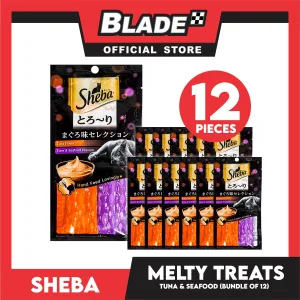 12pcs Sheba Melty Tuna Seafood Flavors Hand Feed Lovingly 12g x 48 sachets Cat Treats