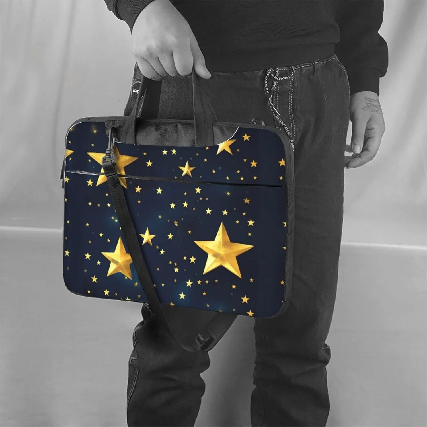 15.6-Inch Laptop Computer And Tablet Shoulder Bag Carrying Case,Business Casual,Steam Train Clouds Print