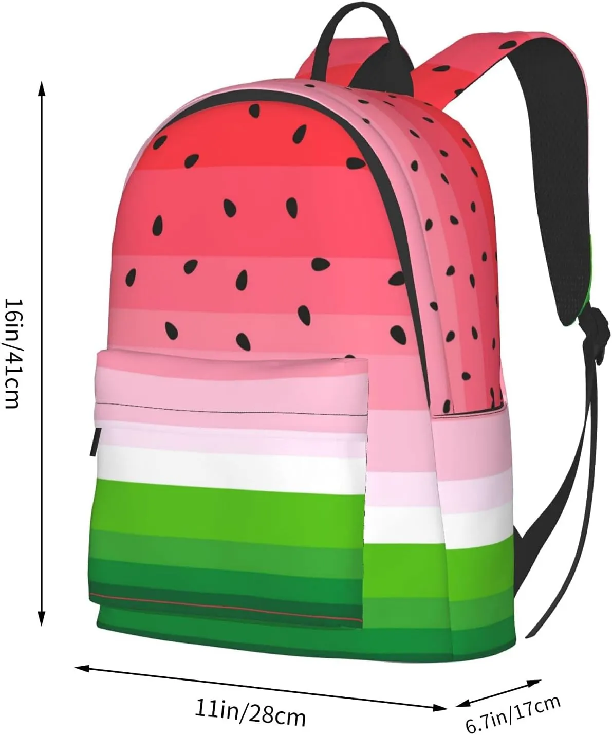 16 inch backpack Funny Watermelon with Seeds Laptop Backpack Full Print School Bookbag Shoulder Bag for Travel Daypack