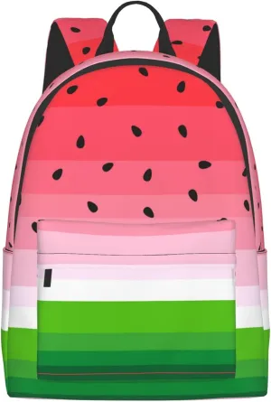 16 inch backpack Funny Watermelon with Seeds Laptop Backpack Full Print School Bookbag Shoulder Bag for Travel Daypack