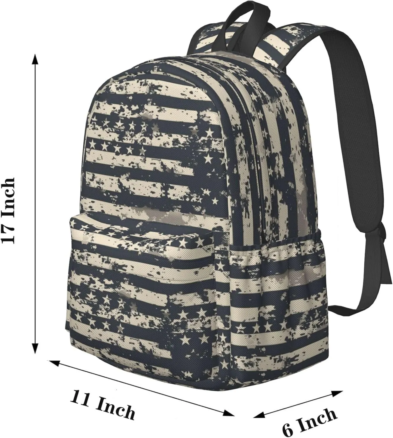 17 Inch Backpack American Retro Army Camo Pattern Cute Red Panda Laptop Backpack Shoulder Bag School Bookbag Casual Daypack