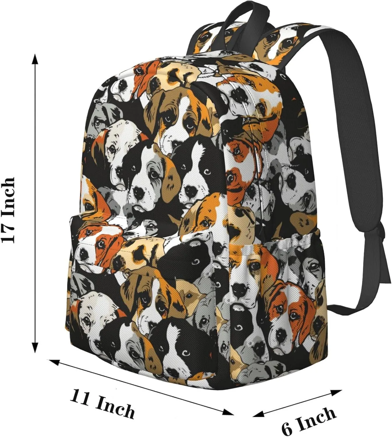17 Inch Backpack Cartoon Dogs Puppies Cute Red Panda Laptop Backpack Shoulder Bag School Bookbag Casual Daypack