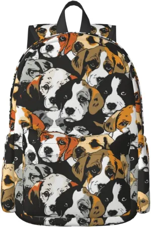 17 Inch Backpack Cartoon Dogs Puppies Cute Red Panda Laptop Backpack Shoulder Bag School Bookbag Casual Daypack