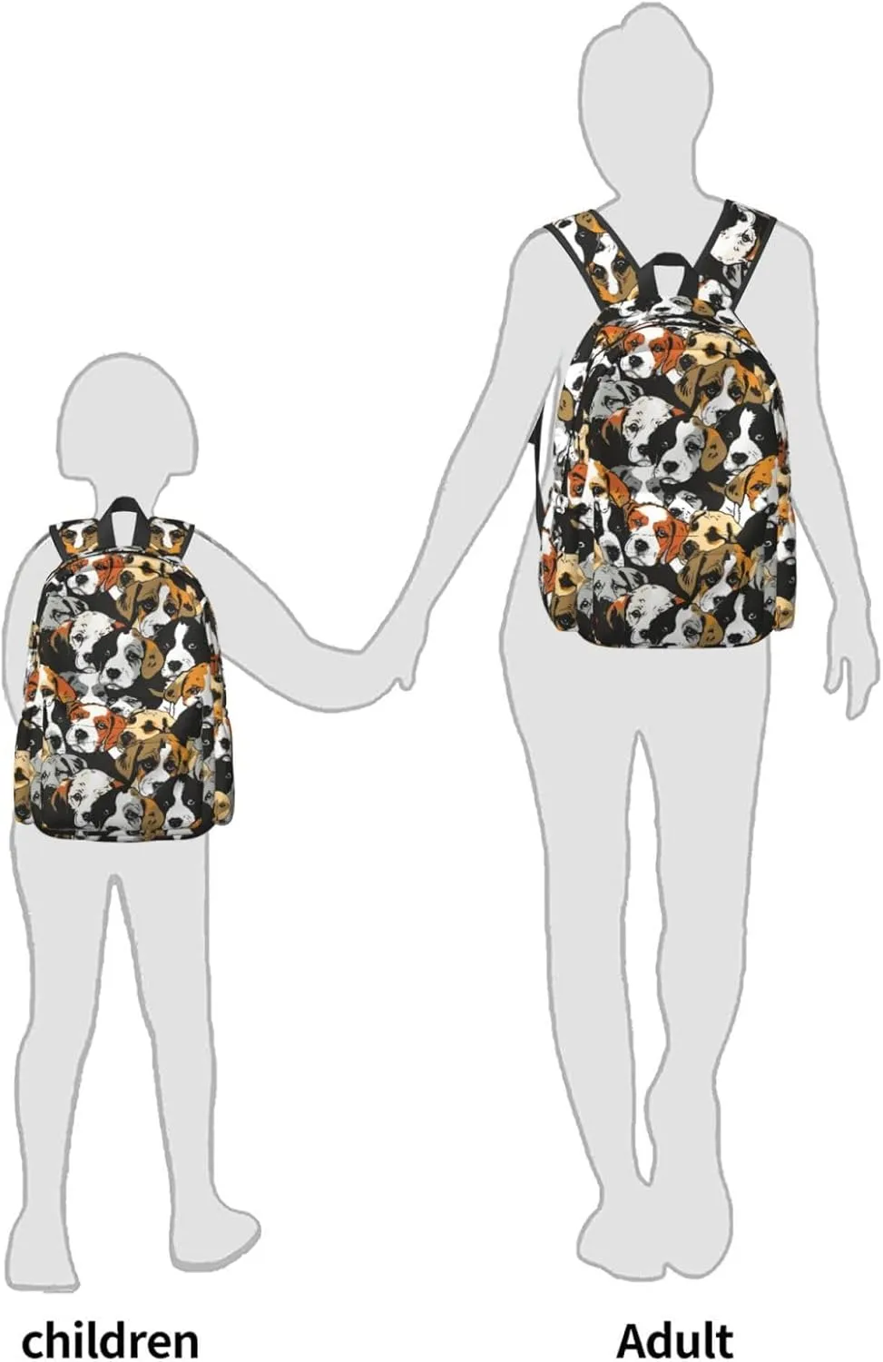 17 Inch Backpack Cartoon Dogs Puppies Cute Red Panda Laptop Backpack Shoulder Bag School Bookbag Casual Daypack