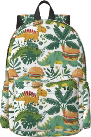 17 Inch Backpack Dinosaurs And Cartoon Burgers Cute Red Panda Laptop Backpack Shoulder Bag School Bookbag Casual Daypack