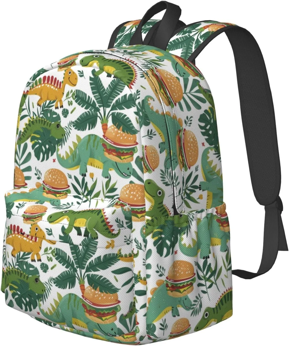 17 Inch Backpack Dinosaurs And Cartoon Burgers Cute Red Panda Laptop Backpack Shoulder Bag School Bookbag Casual Daypack