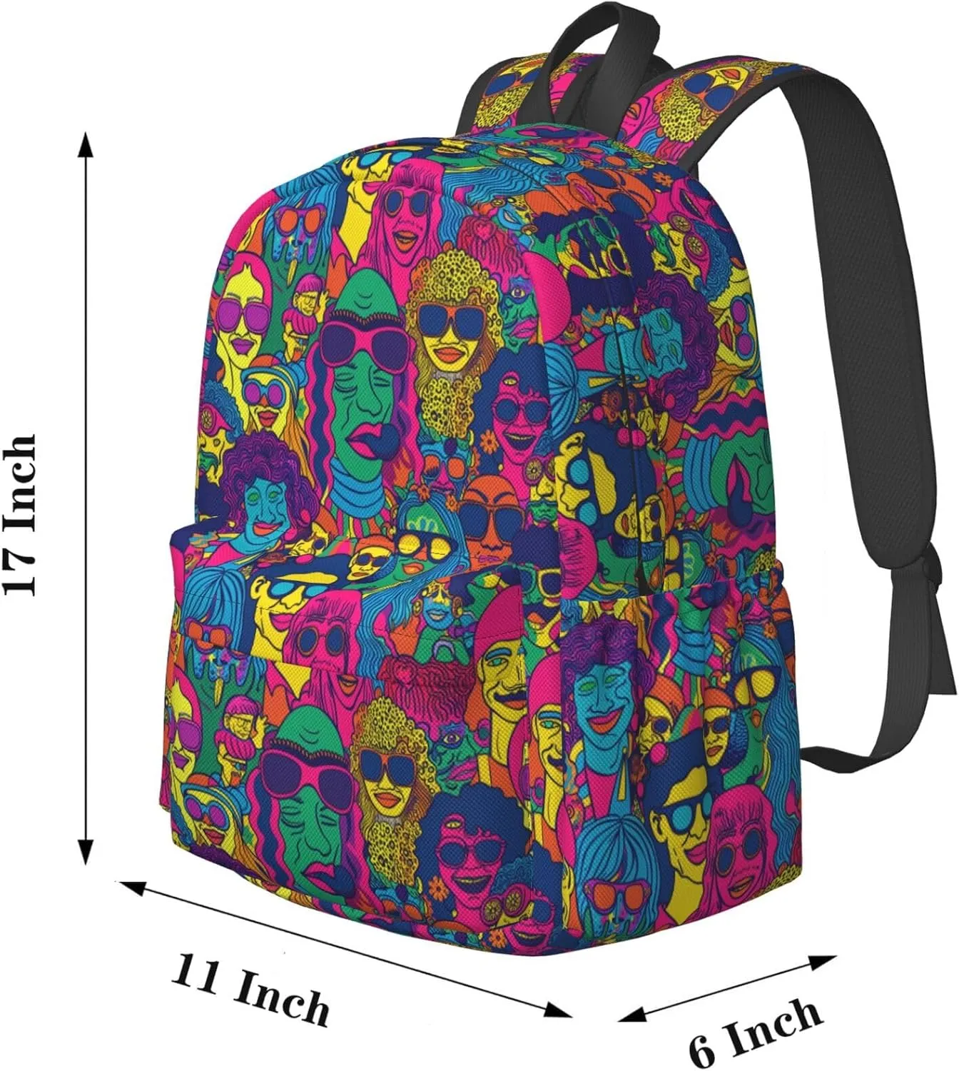 17 Inch Backpack Hippie Cute Red Panda Laptop Backpack Shoulder Bag School Bookbag Casual Daypack