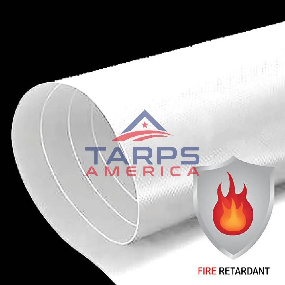 18 oz Fire Retardant Heavy Duty White Vinyl Coated Polyester Roll by AtlasShield®