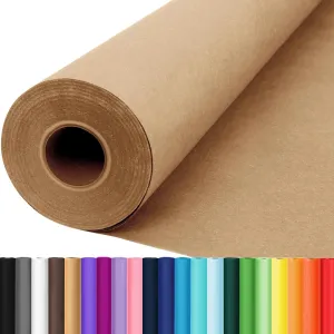 18"x3600" (300') Brown Craft Paper Roll, Eid Bouquet Flower Decorative Gift Wrap, Bulletin Board Banner Construction Kraft Paper, Kid Art Poster Packing Shipping Floor Covering Table Runner 70GSM 50LB