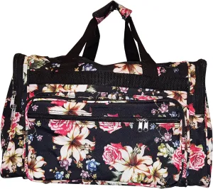 19" Fashion Multi Pocket Duffle Bag - Personalization Available (Blank - Rose Lily)
