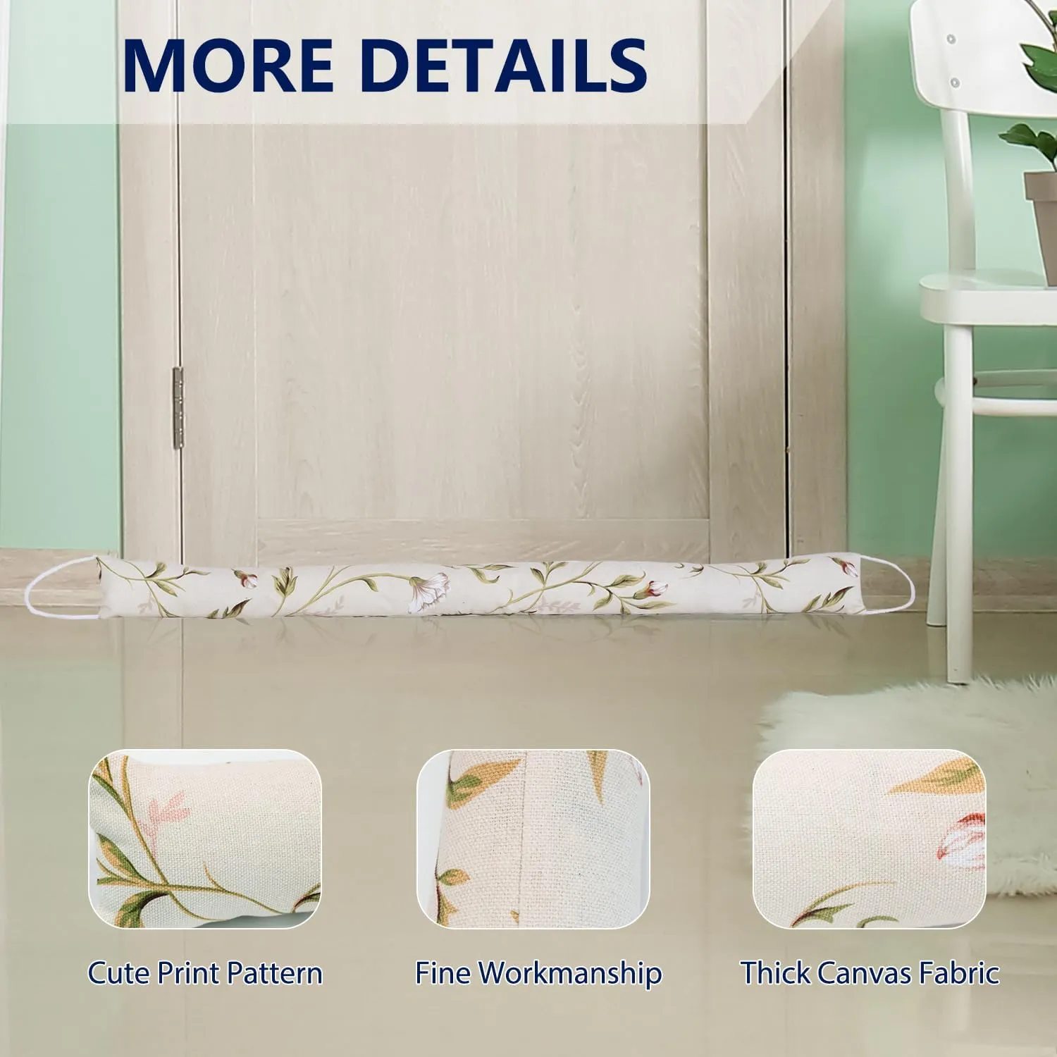 2 Pack 36 Inch Under Door Blocker Door Draft Stopper, Bottom Blocker Weighted Gap Filler Saving Energy Sound Air Noise Light Stopper Canvas Cotton Cartoon Print 2.2Lb