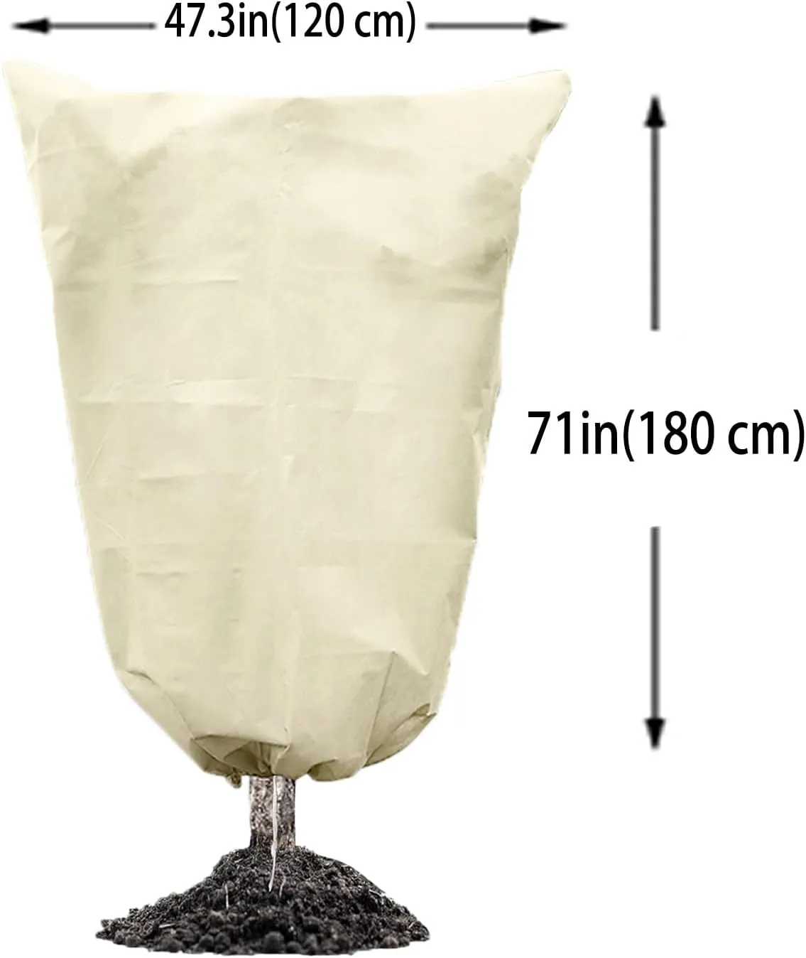 2 Pack Plant Covers Freeze Protection,Zipper Drawstring Outdoor Garden Frost Protection Bags,47.3" x 71" Winter Frost Blanket 2.82 oz/yd² Fabric Frost Cloth Tree Covers