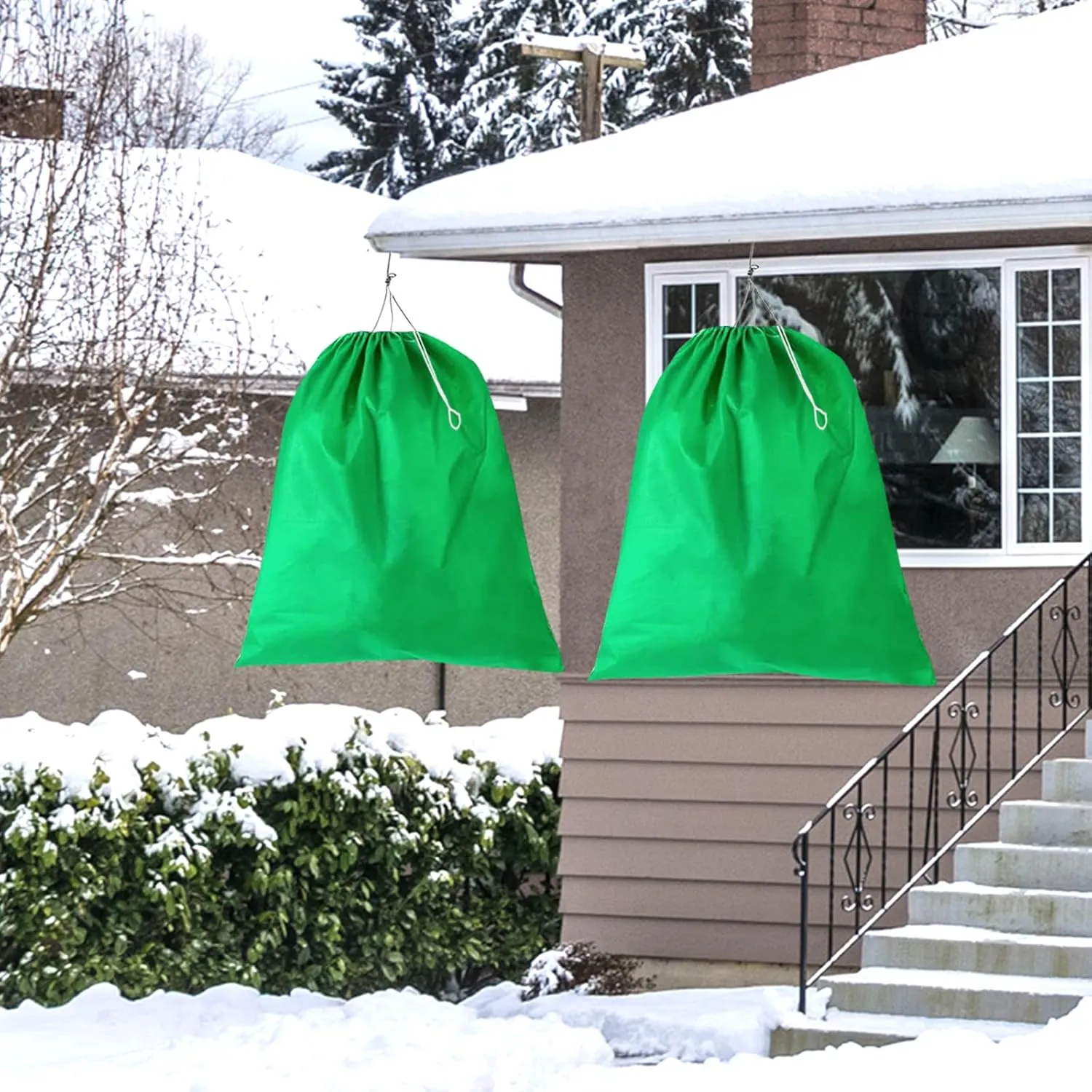 2 Pack Tree Covers for Winter Plant Covers Freeze Protection, 39.3" x 39.3" Frost Blankets for Outdoor Plants with Drawstring, Frost Cold Weather Plant Covers Bags Shrubs Trees Jacket Covers