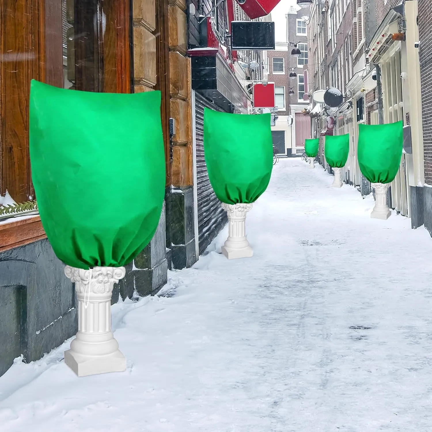 2 Pack Tree Covers for Winter Plant Covers Freeze Protection, 39.3" x 39.3" Frost Blankets for Outdoor Plants with Drawstring, Frost Cold Weather Plant Covers Bags Shrubs Trees Jacket Covers
