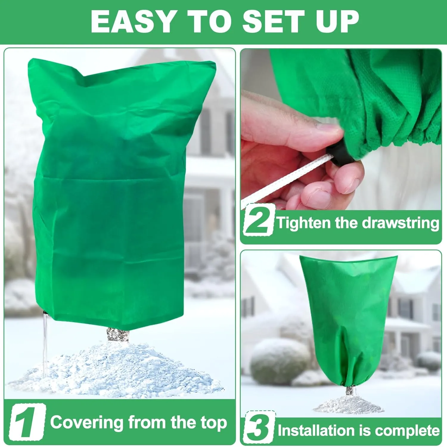 2 Pack Tree Covers for Winter Plant Covers Freeze Protection, 39.3" x 39.3" Frost Blankets for Outdoor Plants with Drawstring, Frost Cold Weather Plant Covers Bags Shrubs Trees Jacket Covers