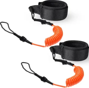 2 Pieces Surf Board Leashes Coiled Leash Rope Paddle Board Surfboard Leash Compatible with SUP Surfing Leg Rope Leash Surf Straps Stay on Board Ankle Strap Ankle Accessory for Surfing