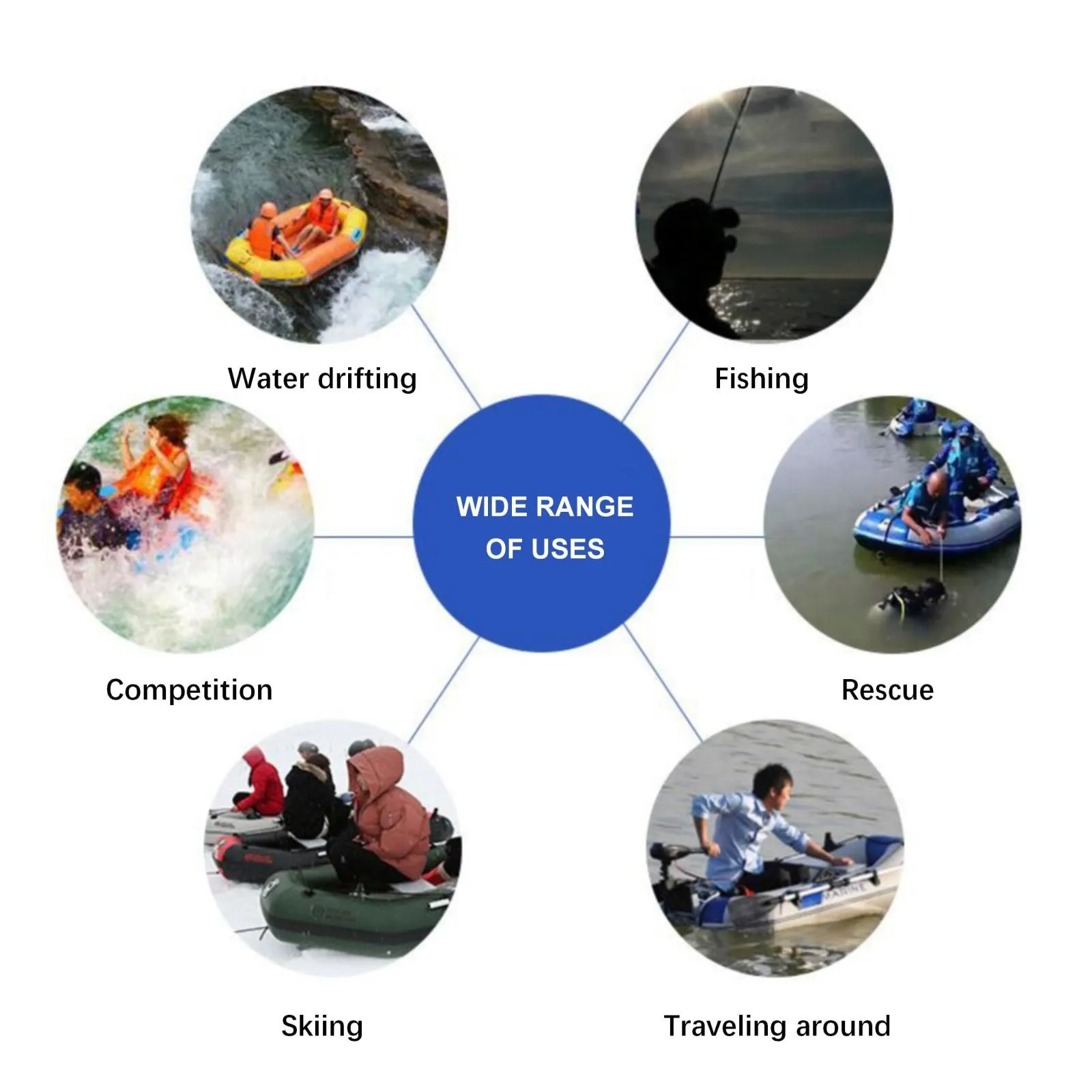 2.3M/3.0M/3.6M Inflatable Boats High Quality PVC Fishing Boats Laminated Wear-Resistant Boats Rowing