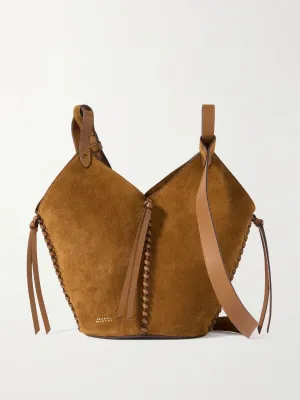 25E Tampa mini leather-trimmed suede bucket bag