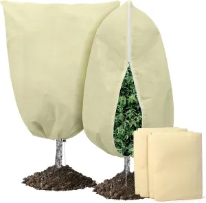 2Pack Plant Covers Freeze Protection 79"W x 98"H Large Tree Bags for Winter Protection 2.1oz/yd Blankets Freeze Covers for Outdoor Bush Frost Protection Plants With Drawstring Zipper 6.6X8.2FT