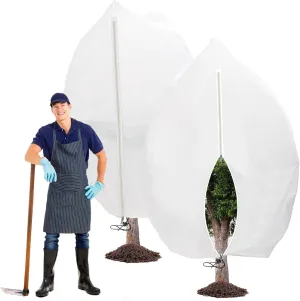 2PCS 70.9x82.7inch Reusable Plant Covers Freeze Protection,Winter Plant Cover Bags with Zipper/Drawstring,Warm Plant Protection Cover Bags Frost Blankets to Protect Tree from Cold Frost Snow Wind Pest