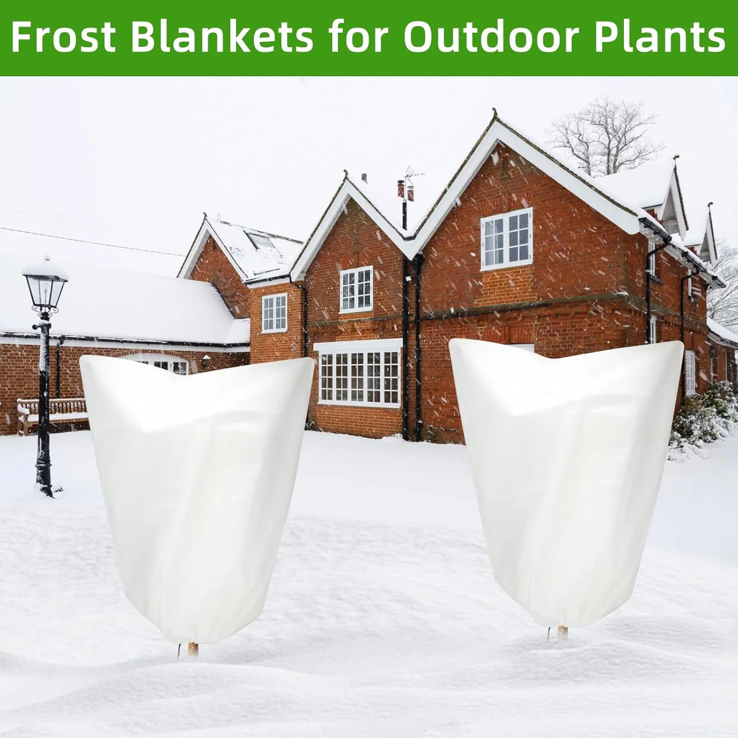 3 Packs Plant Covers Freeze Protection, 30" x 39.7" 2.25 ozFrost Cloth Plant Freeze Protection Tree Jacket Cover for Outdoor Plants Shrubs Potted, Garden Plant Winter Protection Bags with Drawstring