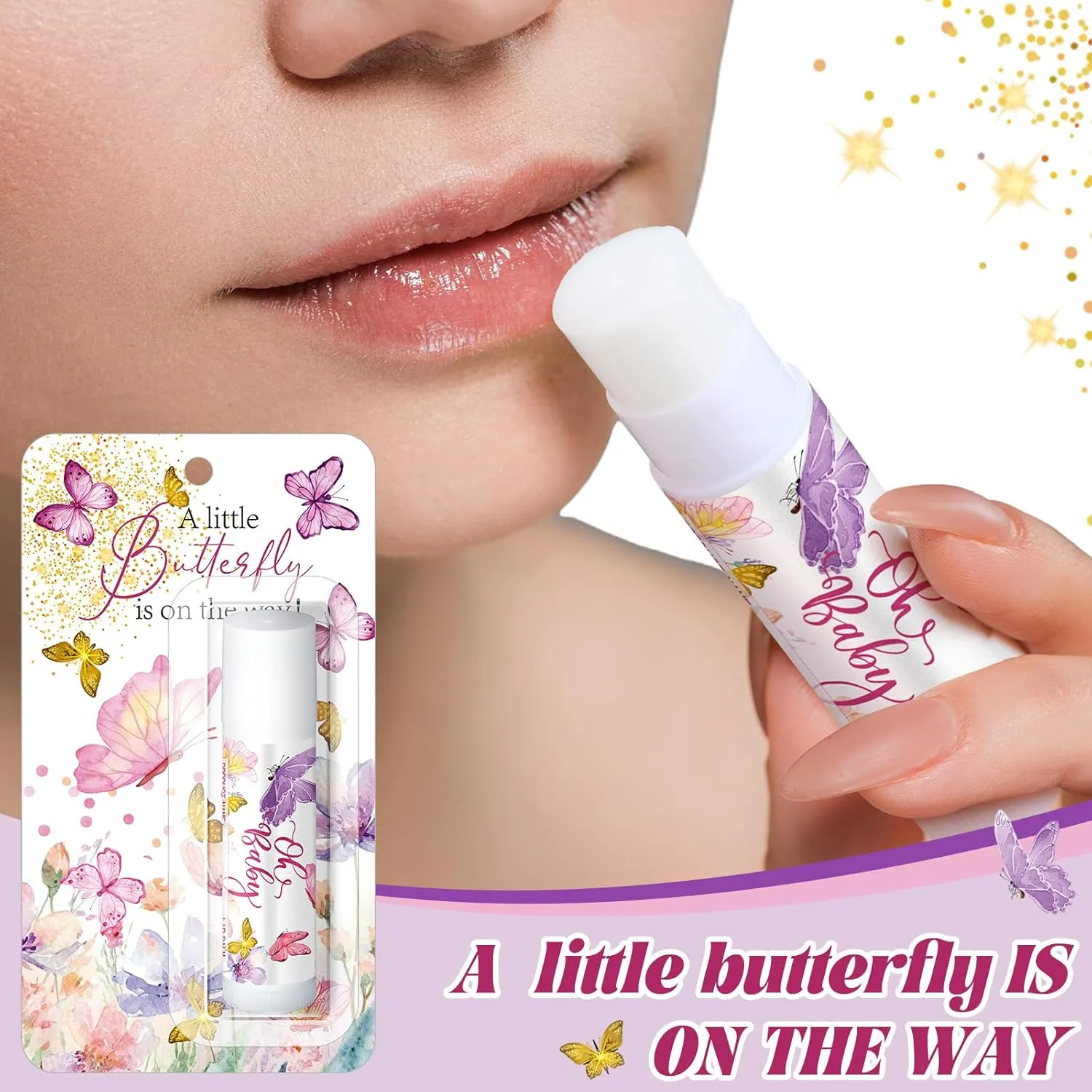 30 Pack Butterfly Baby Shower Games Prizes Party Gifts Bulk Lip Balms Favors for Winners Adults Guests Gender Reveal Favors Decorations Baby Shower Souvenirs Gift Bags Stuffers