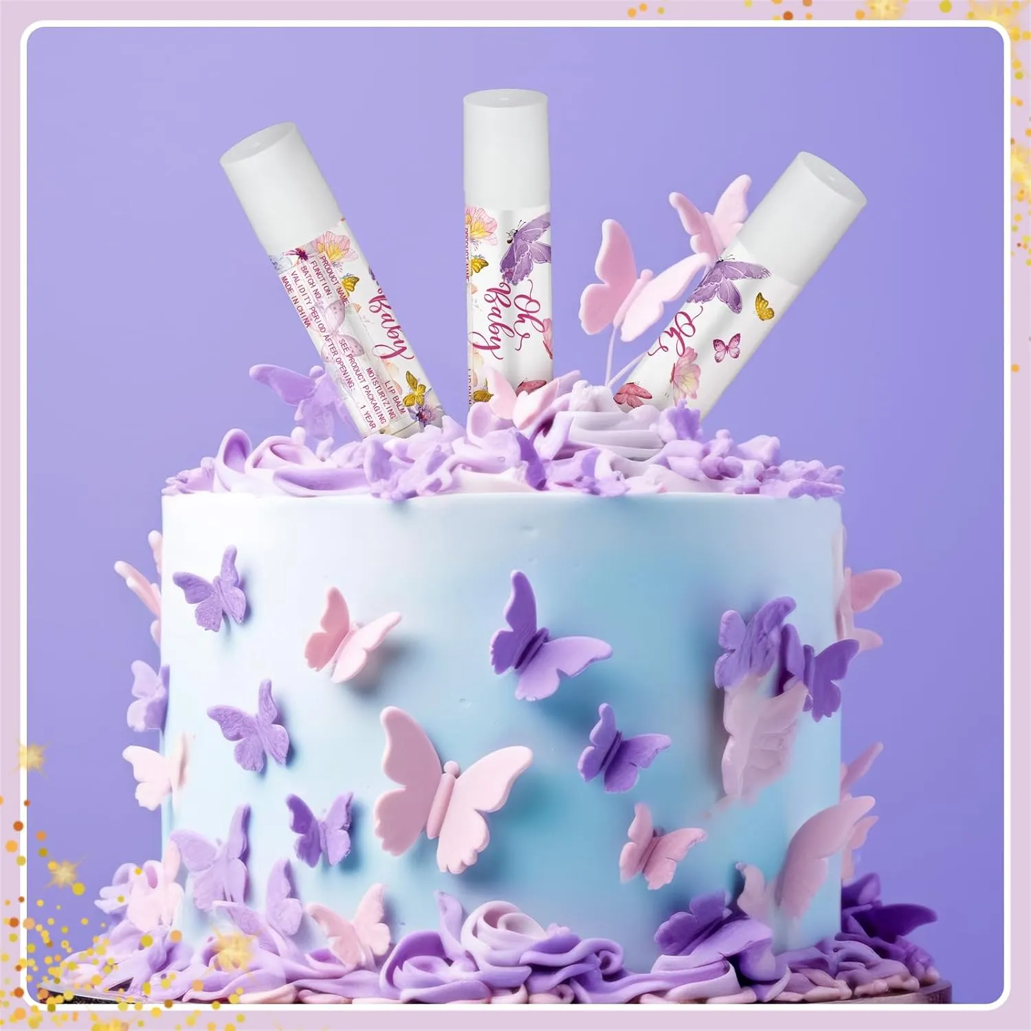 30 Pack Butterfly Baby Shower Games Prizes Party Gifts Bulk Lip Balms Favors for Winners Adults Guests Gender Reveal Favors Decorations Baby Shower Souvenirs Gift Bags Stuffers