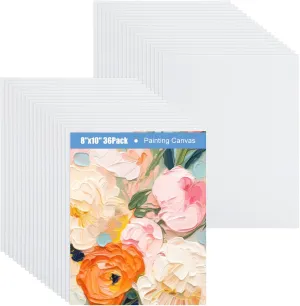 36 Pack Canvas for Painting 8x10 Inch, Canvas Panels for Painting, Blank Small Canvases for Painting Acrylics Oil Watercolor Tempera Paints