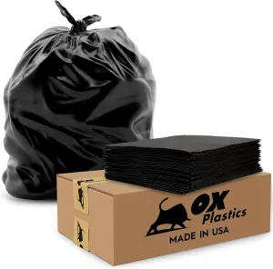 39 Gallon Trash Bags - 100 Trash Can Liners Bags & 1.5mil Thick Extra Heavy Duty Strength -Large Garbage Bags, Leak-Proof & Durable Black