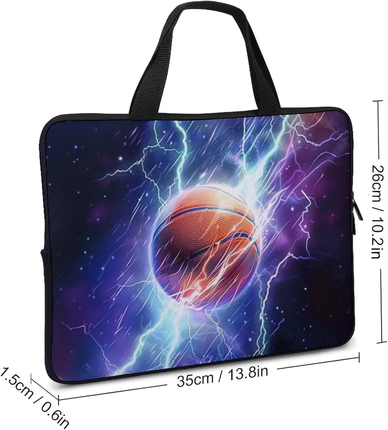 3D Graphic Lightning Basketball Laptop Bag Laptop Case Computer Messenger Bag with Adjustable Shoulder Strap