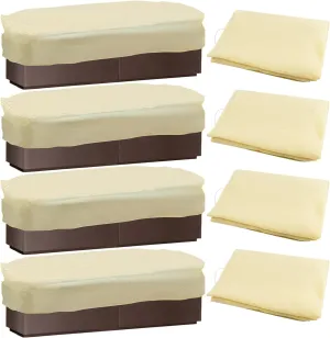 4 Pcs Rectangular Planter Box Cover, Winter Plant Freeze Protection Covers with Drawstring for Flower Boxes Plant Frost Cover Bags for Outdoor Balcony Plants Raised Beds (59 x 17.7 x 15.7 Inch)