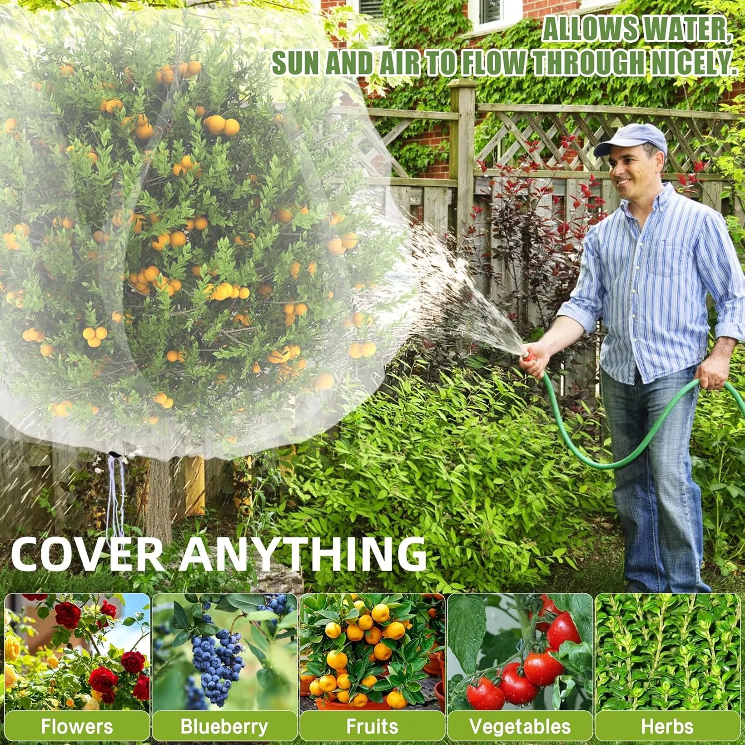 4PCS Bird Netting for Blueberry Bushes 3.3x5FT,Fruit Trees Mesh Bag with Drawstring Garden Insect Netting Pest Barrier Plant Row Cover White Mosquito Net for Fruit/Flower/Herb/Vegetables