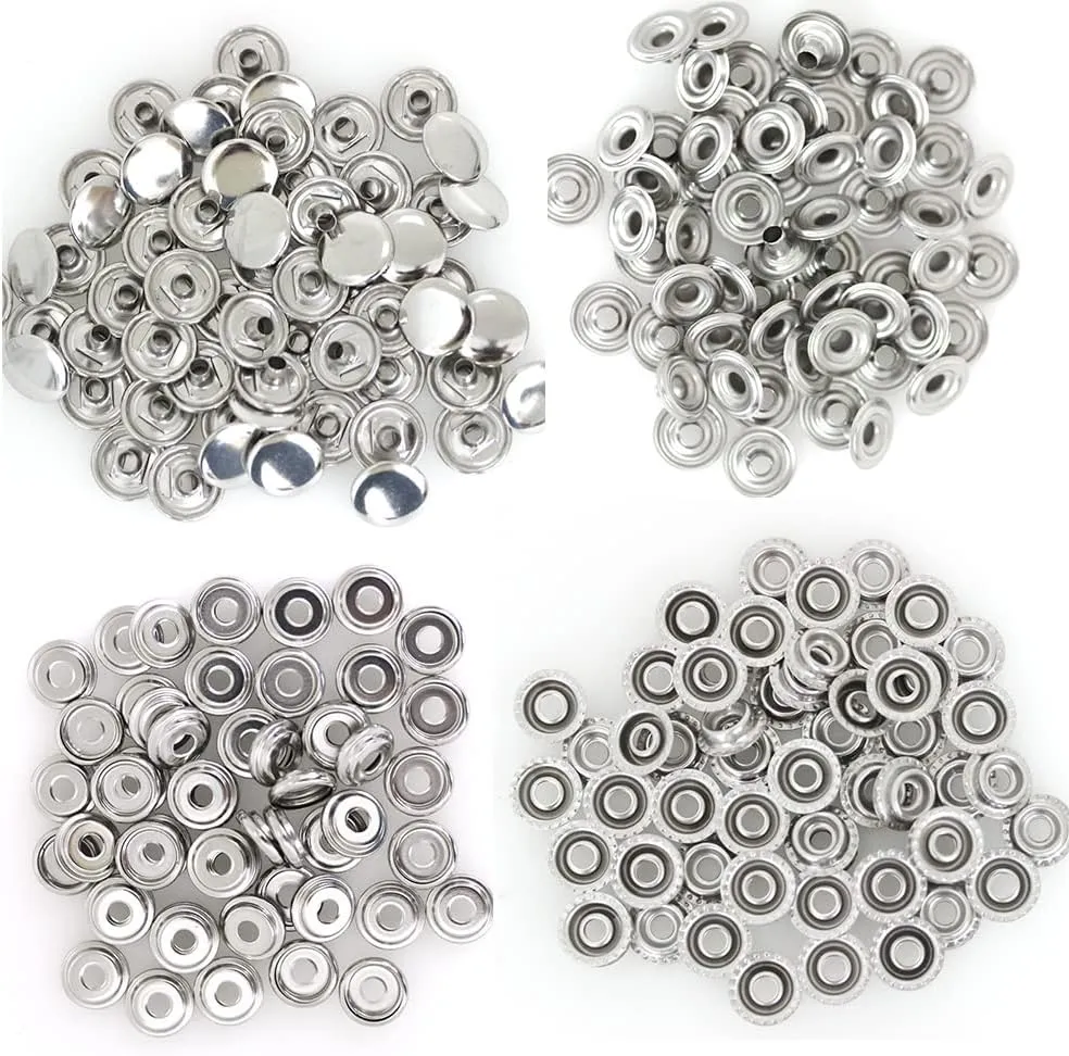 500 Pieces Stainless Steel Snap Fastener, BetterJonny 15mm Heavy Duty Snap Button Press Stud Cap for Jeans Fabric Jackets Clothes Bag Leather DIY Craft