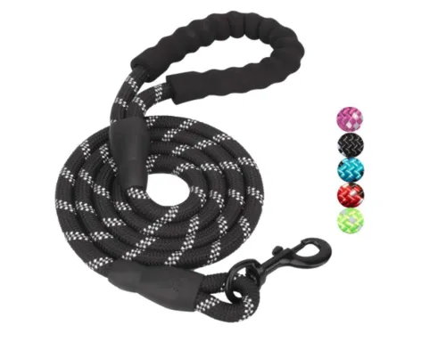 5ft Leash w/ Comfortable Padded Handle & Reflective Threads