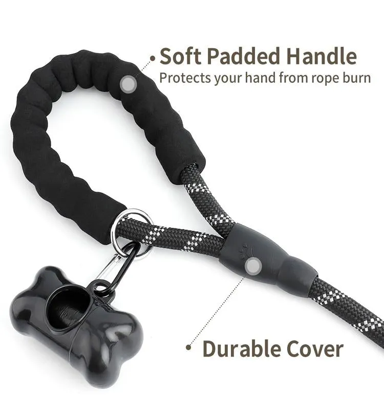 5ft Leash w/ Comfortable Padded Handle & Reflective Threads