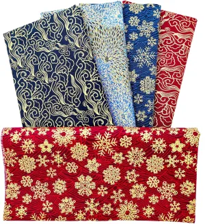 5PCS Cotton Craft Fabric Bundle Squares Patchwork, 20" x 20"Inch (50x50cm) Colorful Japanese Style Cotton Wrapping Cloth Squares Quilting Sewing Patchwork Fabric,DIY Scrapbooking Artcraft