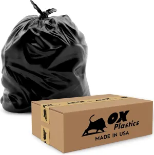 60 Gallon Trash Can Liners Bags - (25 Count) & 3mil Thick Extra Heavy Duty Strength - Large Garbage, Leak-Proof & Durable Bags