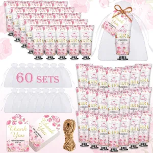 60 Sets Baby Shower Hand Cream, Wedding Hand Cream Gifts, Baby Shower Party Favors Gifts for Guests Bridal Shower,Thank You Gifts,Travel Size Hand Lotion Bulk for Wedding(Baby Girls)